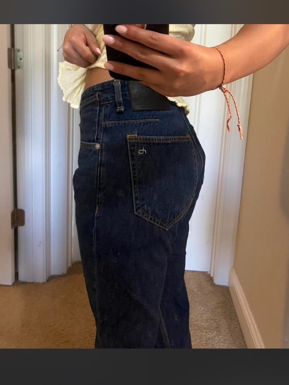 rag & bone High-Rise Dark Blue Denim Jeans
